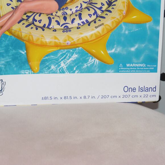 Sunny Sicily Island Tropical Island Sun Inflatable Pool Float - Picture 2 of 3